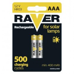 Raver akumuliatorius , saulės energijos šviestuvams AAA 400mAh